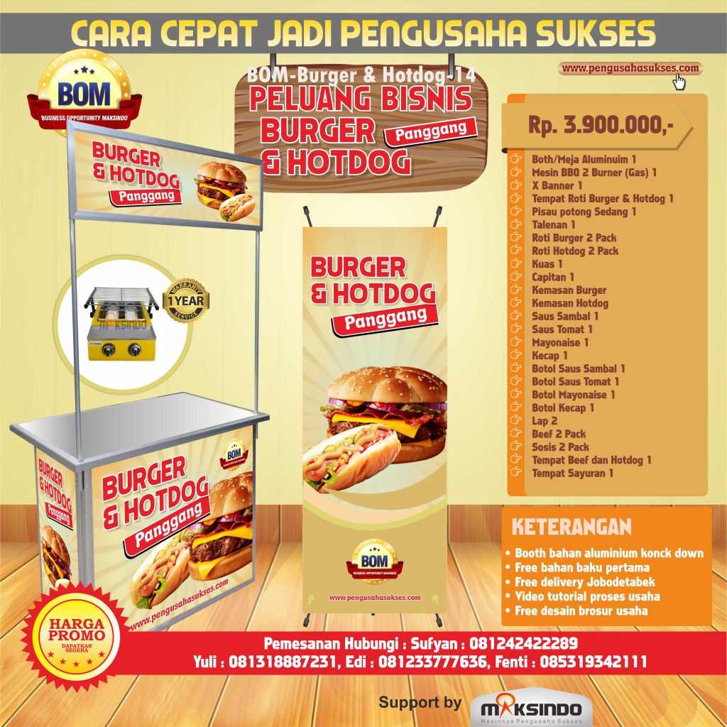 Paket Usaha Burger dan Hotdog Program BOM