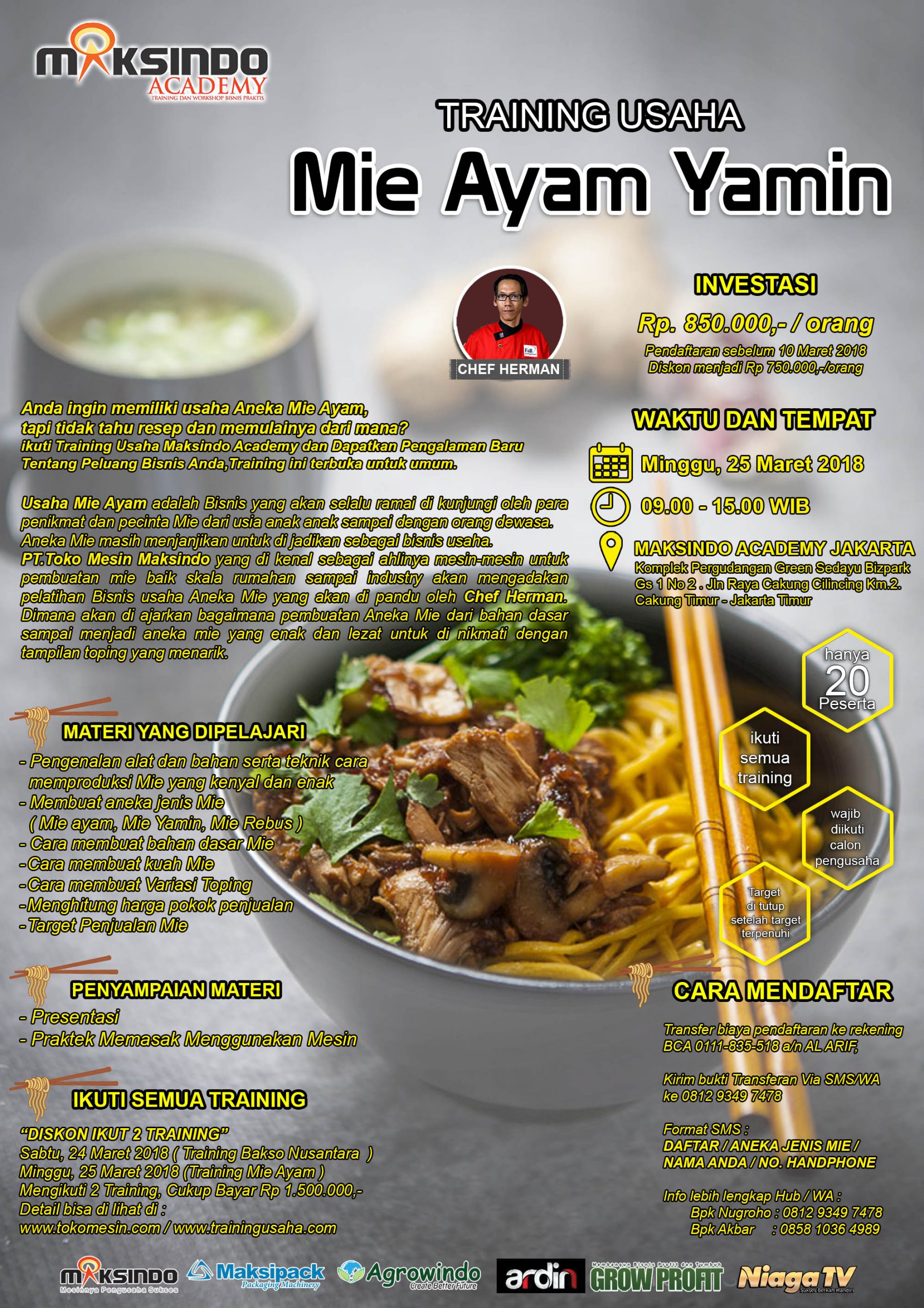 Training Usaha Mie Ayam Yamin, 25 Maret 2018