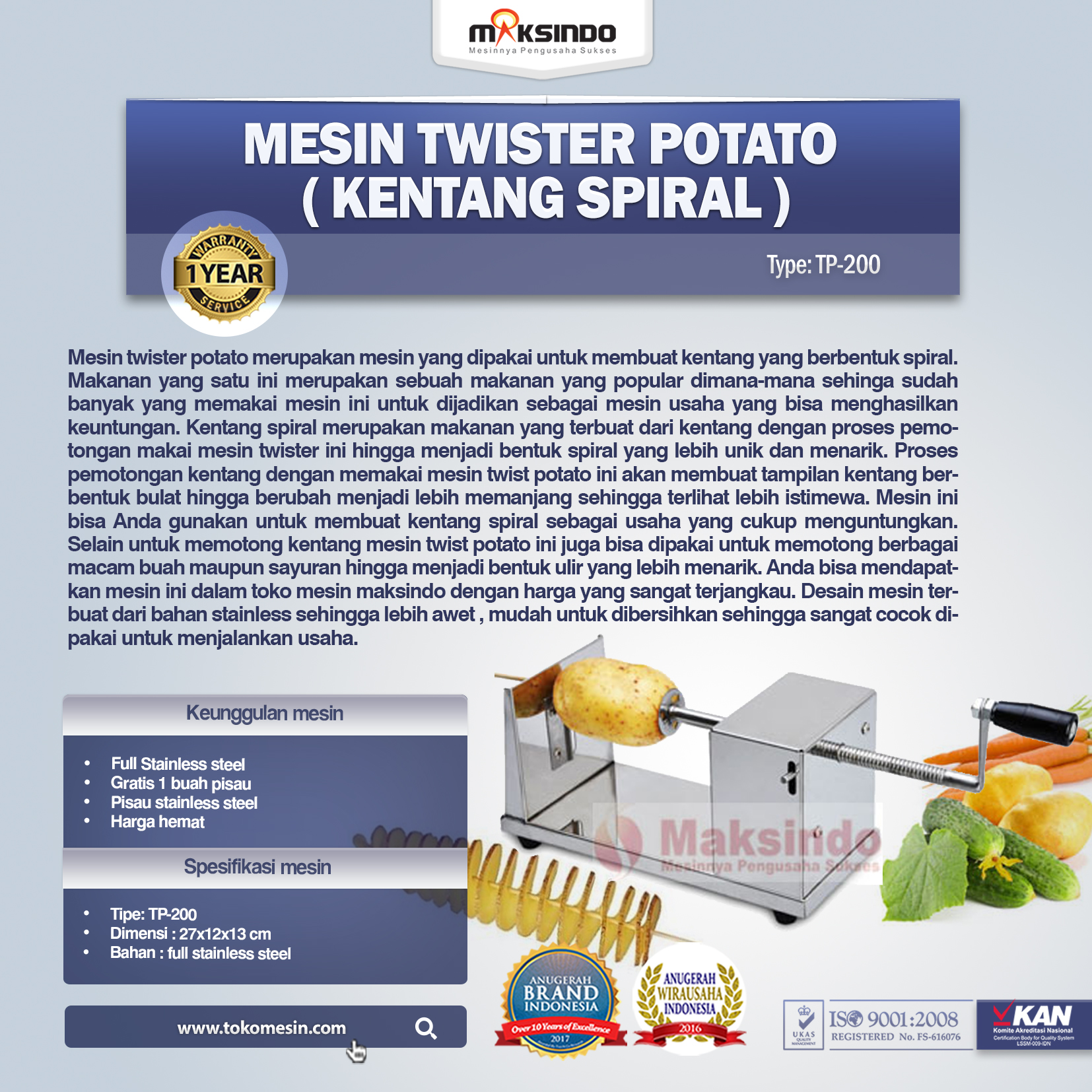 Mesin Kentang Spiral (Twist Potato)