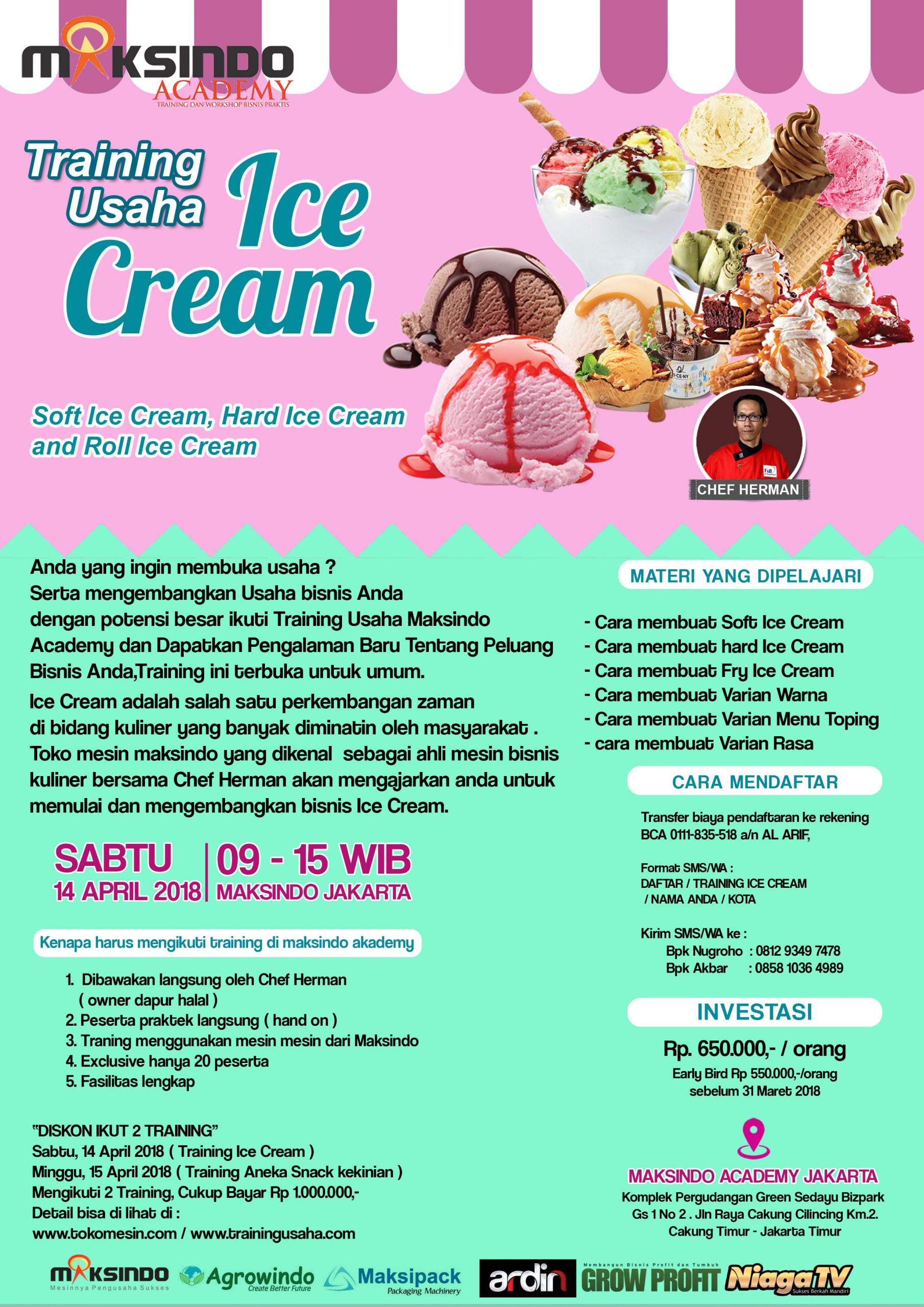 Training Usaha Ice Cream Dan Topping, 14 April 2018