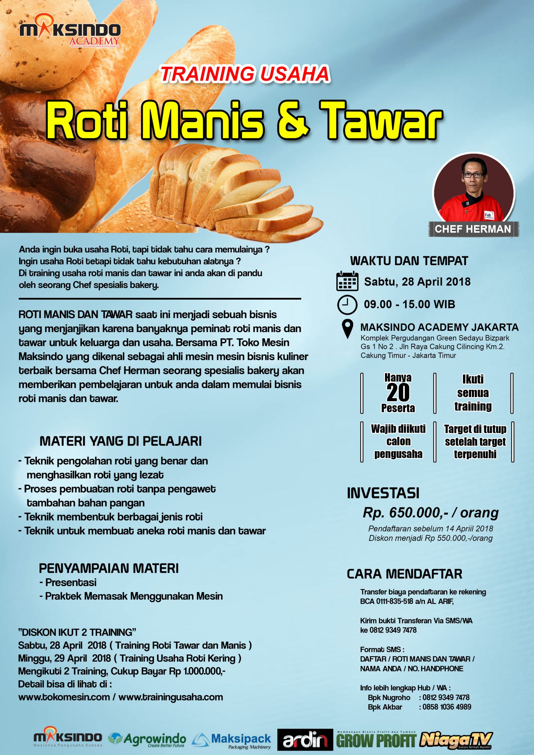 Training Usaha Roti Manis dan Tawar, 28 April 2018