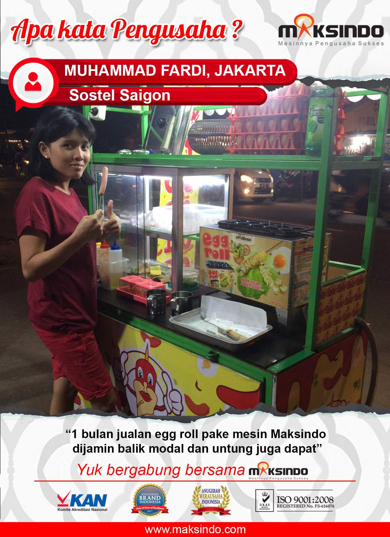 Sostel Saigon : Dengan Egg Roll Maksindo Cepat Untung dan Balik Modal