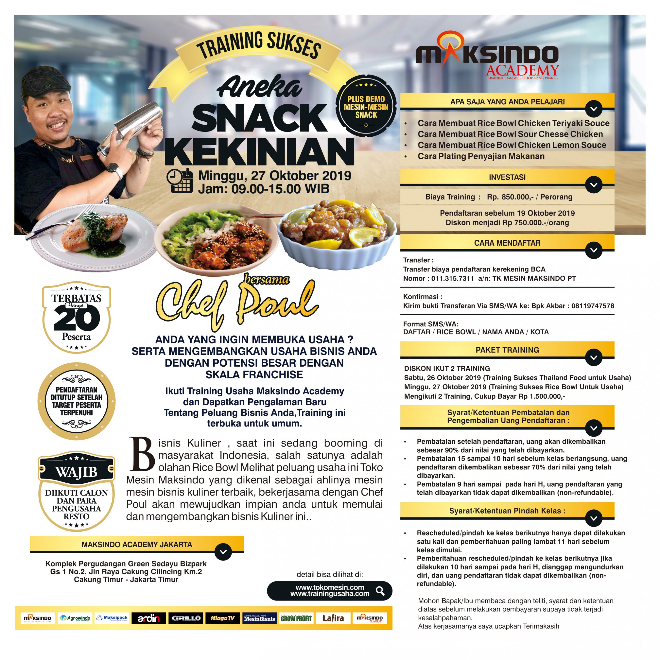 Training Usaha Aneka Snack Kekinian, Minggu 27 Oktober 2019