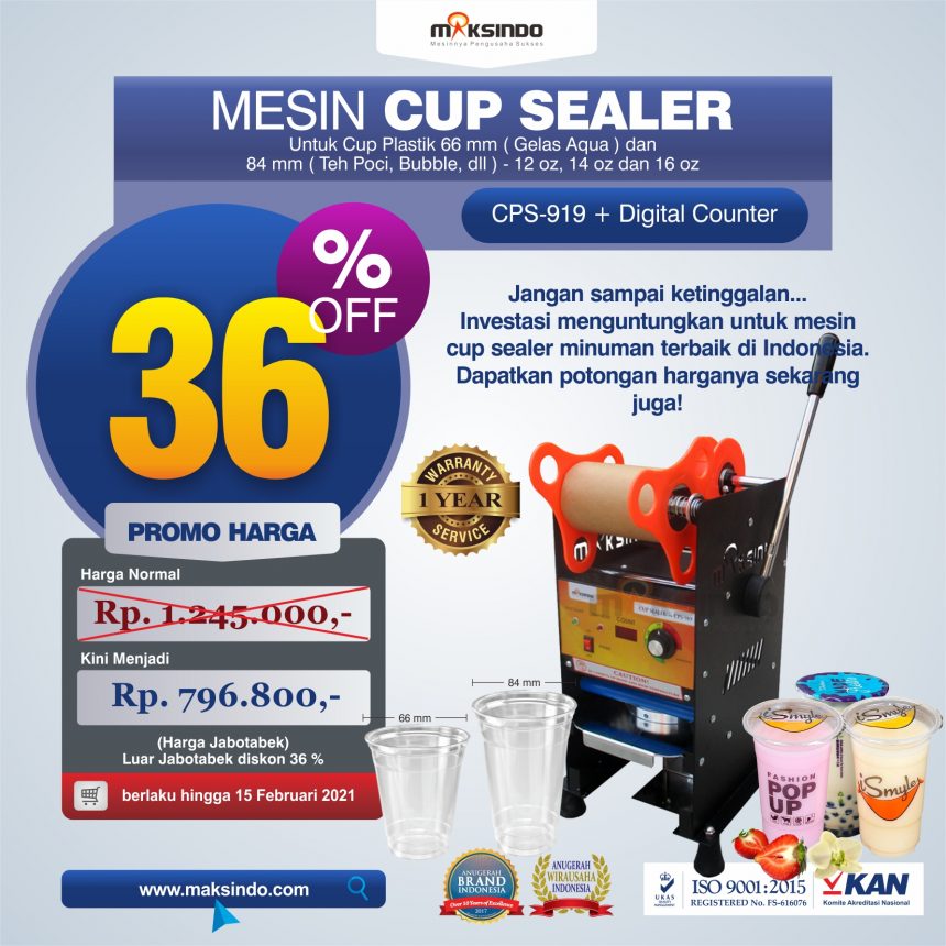 Jual Cup Sealer Manual plus Counter (CPS-919) di Banjarmasin