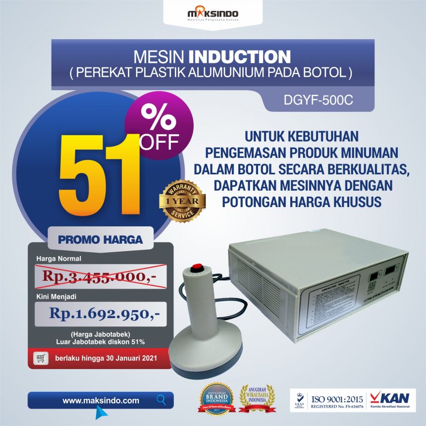 Jual Mesin Induction (Perekat Plastik Alumunium Pada Botol) di Banjarmasin